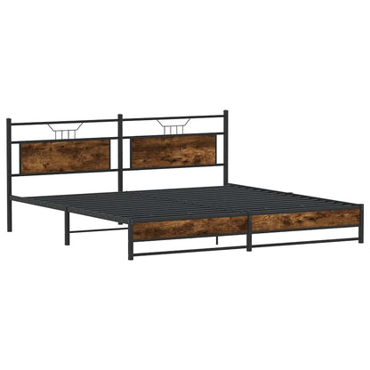 Bedframe zonder matras metaal gerookt eikenkleurig 200x200 cm