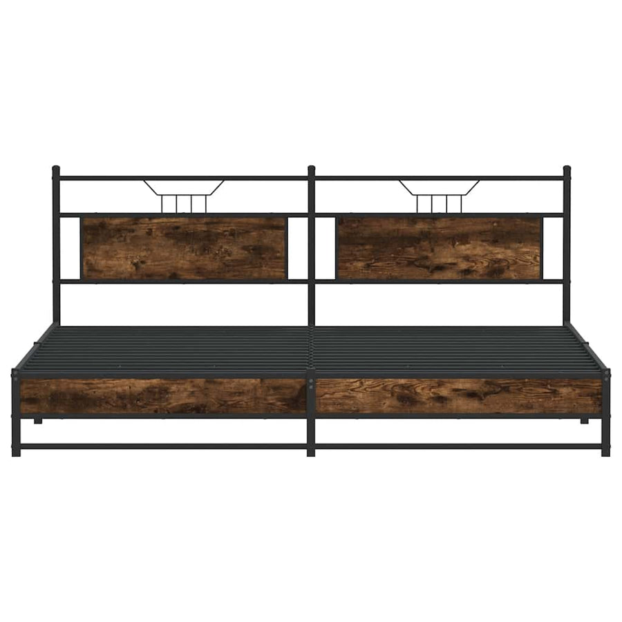 Bedframe zonder matras metaal gerookt eikenkleurig 200x200 cm