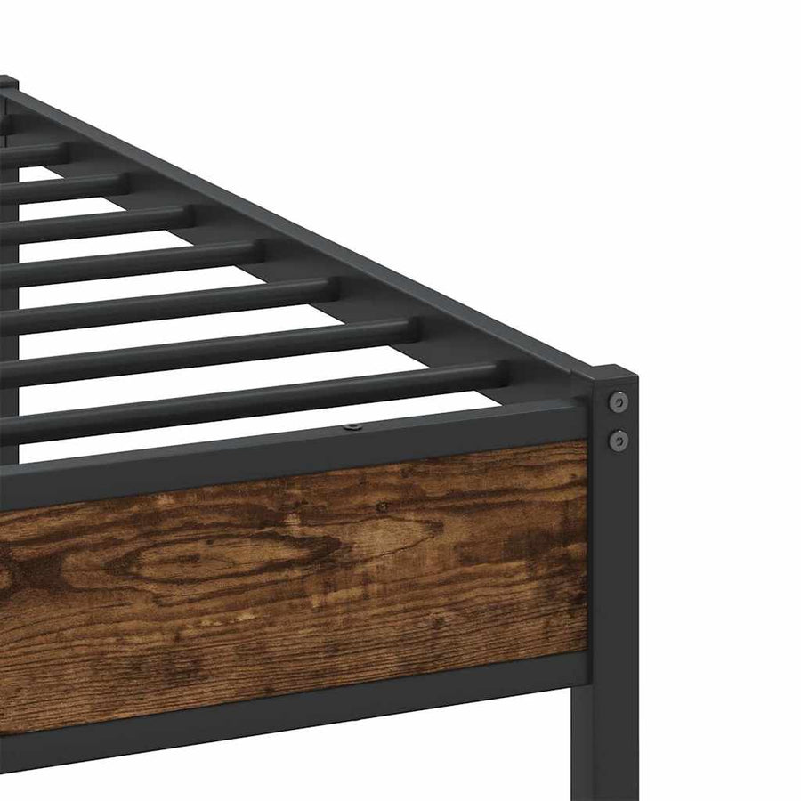 Bedframe zonder matras metaal gerookt eikenkleurig 200x200 cm