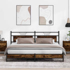 Bed frame without mattress metal smoked oak-colored 200x200 cm