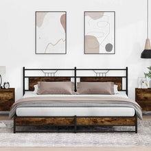 Bedframe zonder matras metaal gerookt eikenkleurig 200x200 cm