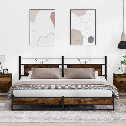 Bedframe zonder matras metaal gerookt eikenkleurig 200x200 cm
