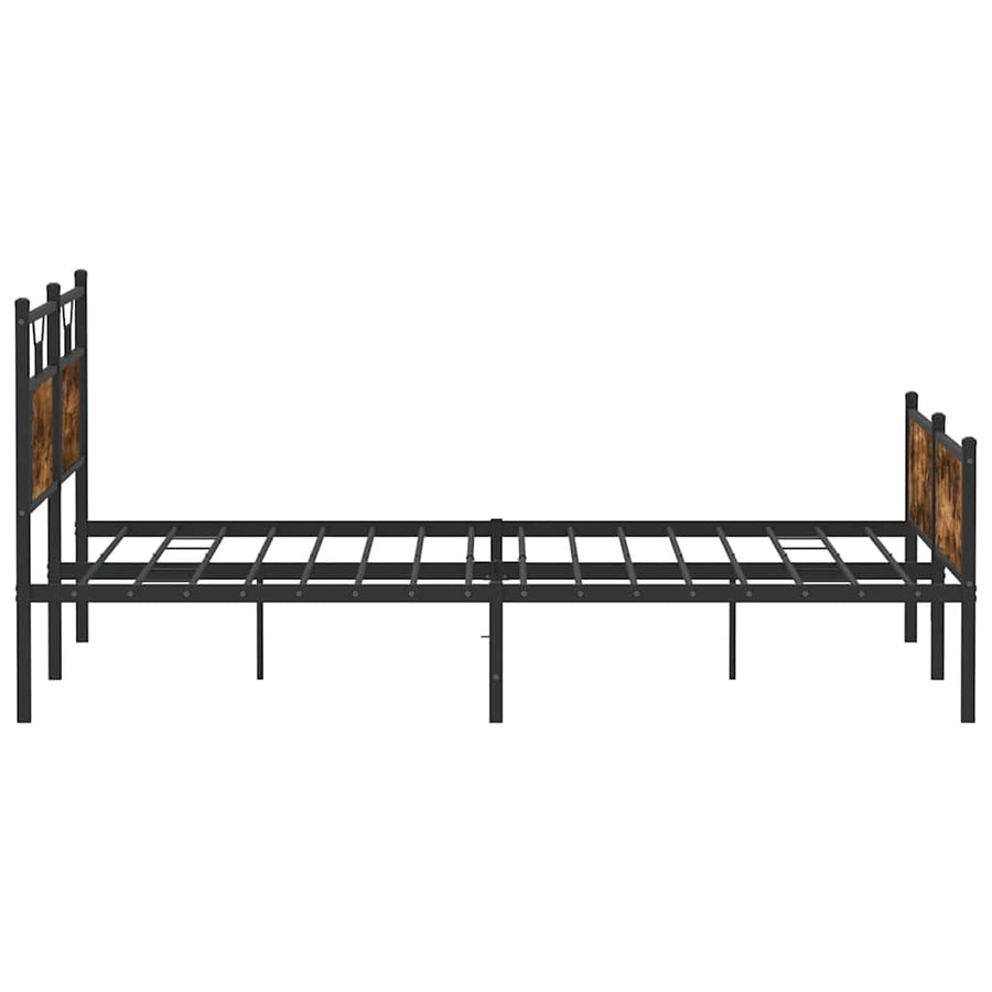 Bedframe zonder matras metaal gerookt eikenkleurig 160x200 cm