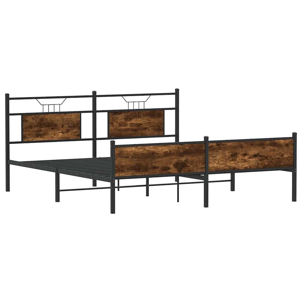 Bedframe zonder matras metaal gerookt eikenkleurig 180x200 cm