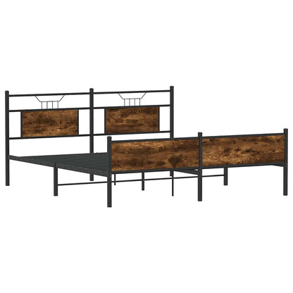 Bedframe zonder matras metaal gerookt eikenkleurig 180x200 cm