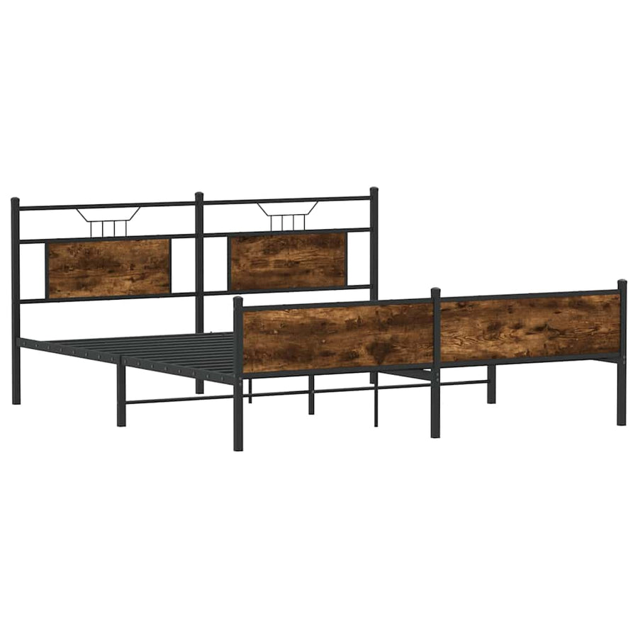 Bedframe zonder matras metaal gerookt eikenkleurig 180x200 cm
