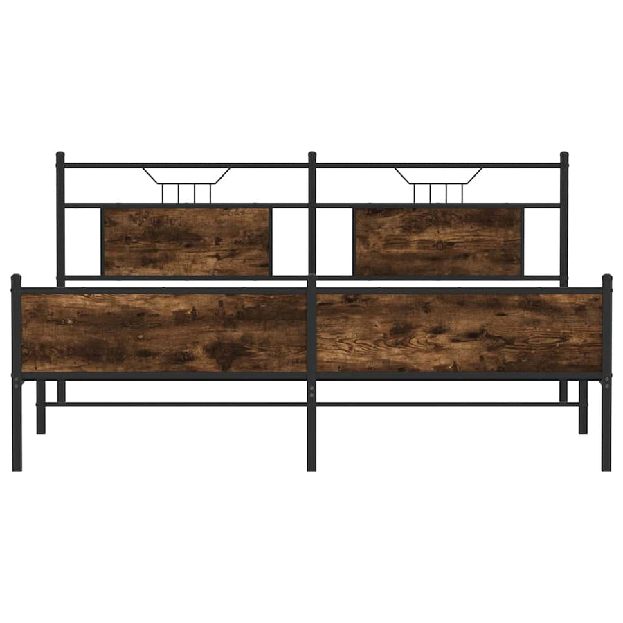 Bedframe zonder matras metaal gerookt eikenkleurig 180x200 cm