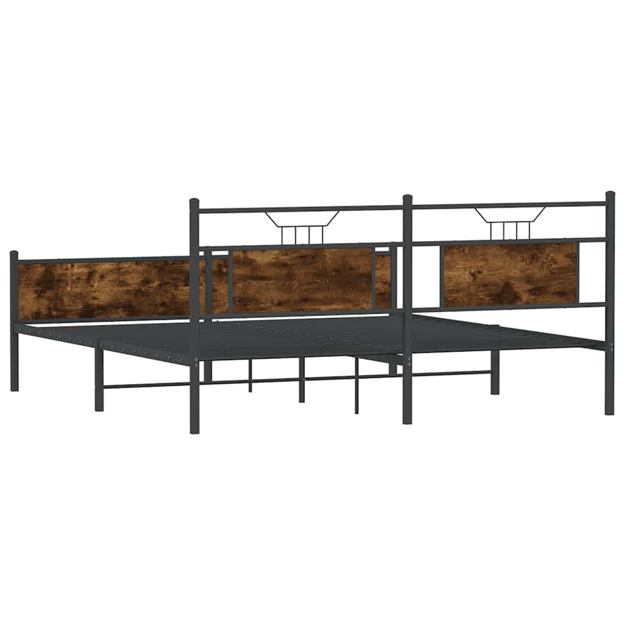 Bedframe zonder matras metaal gerookt eikenkleurig 180x200 cm