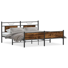 Bedframe zonder matras metaal gerookt eikenkleurig 183x213 cm