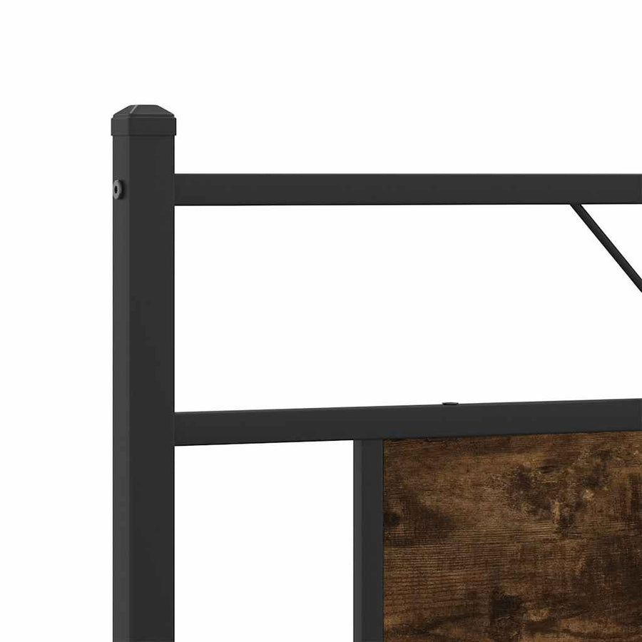 Bedframe zonder matras metaal gerookt eikenkleurig 183x213 cm