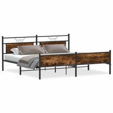 Bedframe zonder matras metaal gerookt eikenkleurig 193x203 cm