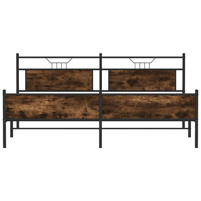 Bedframe zonder matras metaal gerookt eikenkleurig 193x203 cm