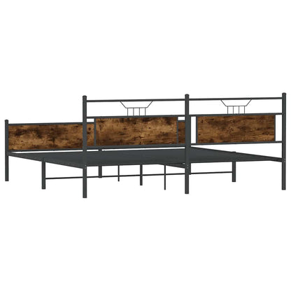 Bedframe zonder matras metaal gerookt eikenkleurig 193x203 cm