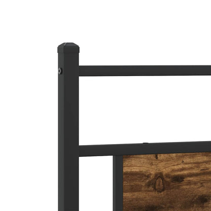 Bedframe zonder matras metaal gerookt eikenkleurig 193x203 cm