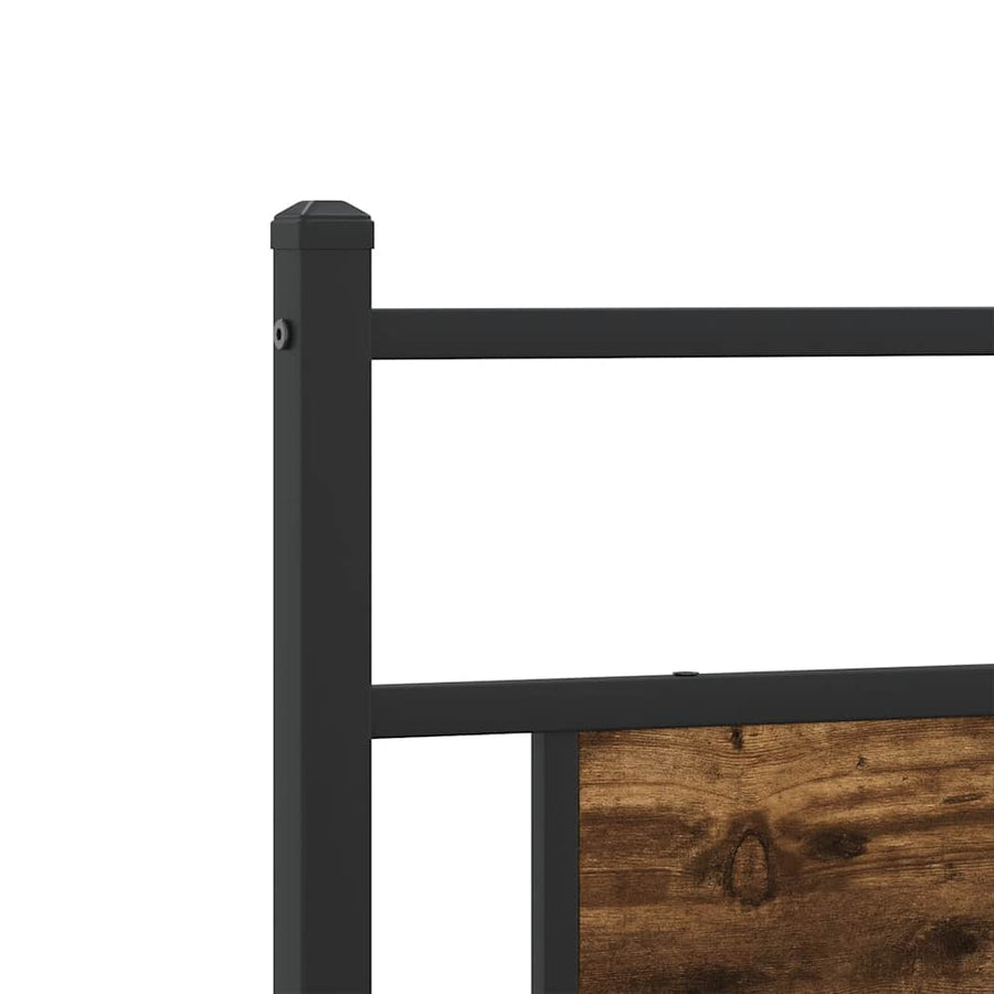 Bedframe zonder matras metaal gerookt eikenkleurig 193x203 cm