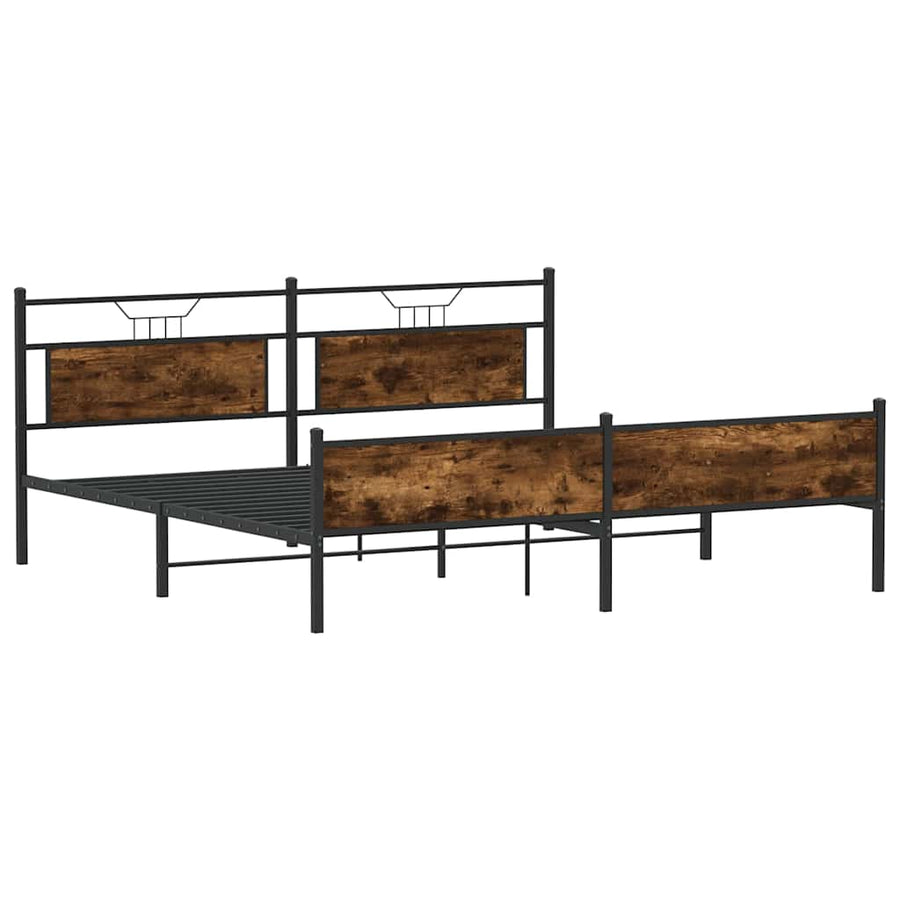 Bedframe zonder matras metaal gerookt eikenkleurig 200x200 cm