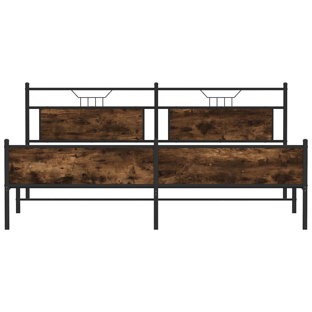 Bedframe zonder matras metaal gerookt eikenkleurig 200x200 cm
