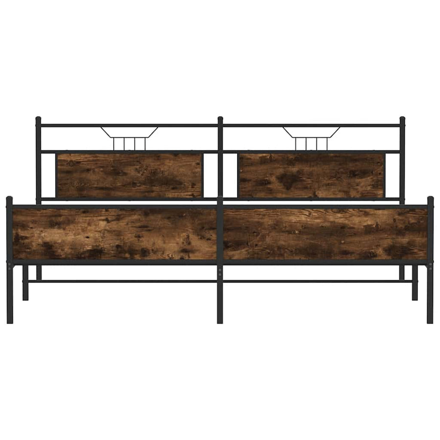 Bedframe zonder matras metaal gerookt eikenkleurig 200x200 cm