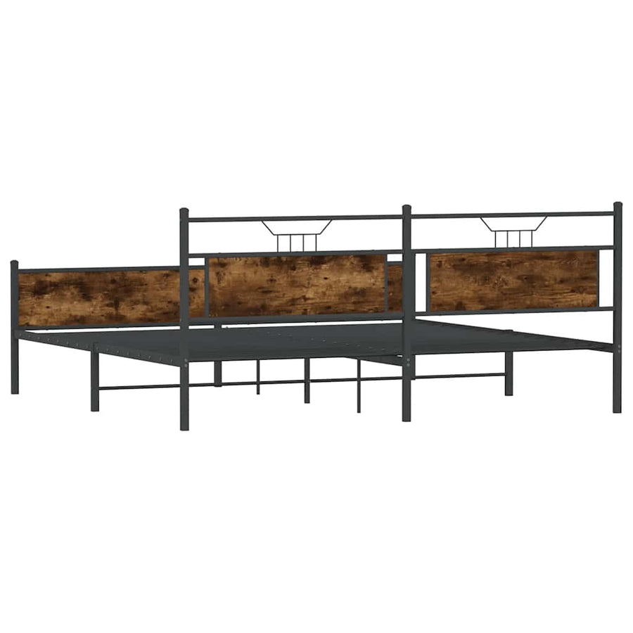 Bedframe zonder matras metaal gerookt eikenkleurig 200x200 cm
