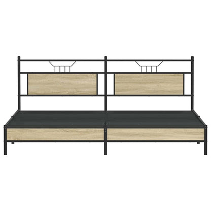 Bedframe zonder matras metaal sonoma eikenkleurig 193x203 cm