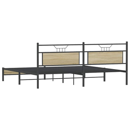 Bedframe zonder matras metaal sonoma eikenkleurig 193x203 cm