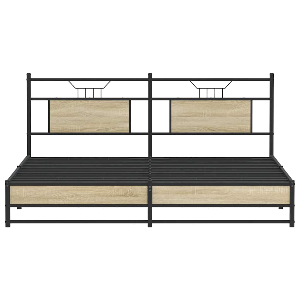 Bedframe zonder matras metaal sonoma eikenkleurig 180x200 cm