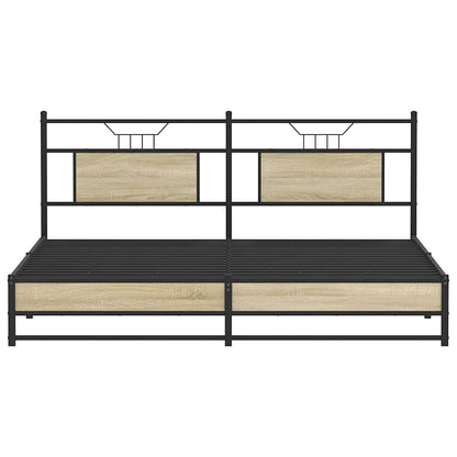 Bedframe zonder matras metaal sonoma eikenkleurig 180x200 cm