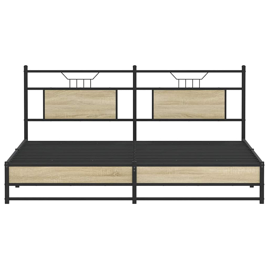 Bedframe zonder matras metaal sonoma eikenkleurig 180x200 cm