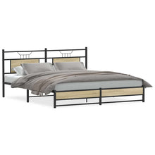 Bedframe zonder matras metaal sonoma eikenkleurig 183x213 cm