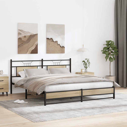 Bedframe zonder matras metaal sonoma eikenkleurig 183x213 cm