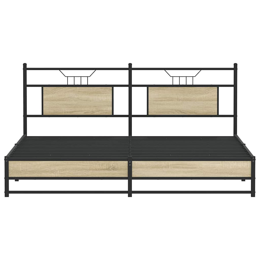 Bedframe zonder matras metaal sonoma eikenkleurig 183x213 cm