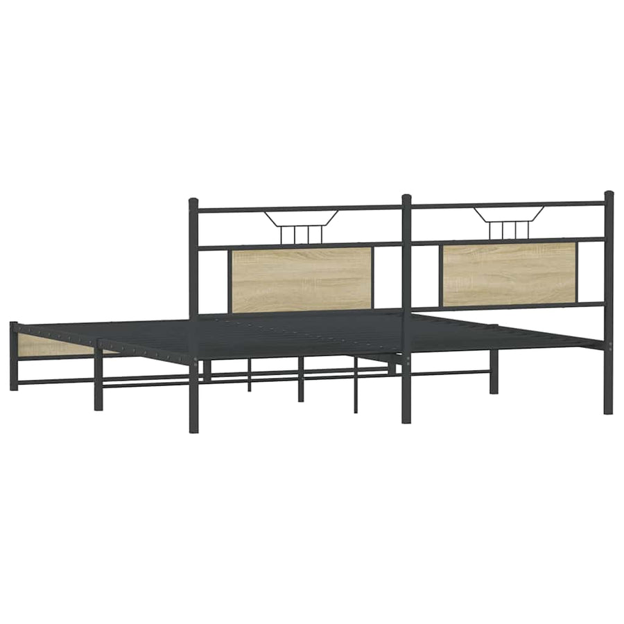 Bedframe zonder matras metaal sonoma eikenkleurig 183x213 cm