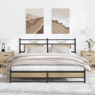 Bed frame without mattress metal Sonoma oak coloured 183x213 cm