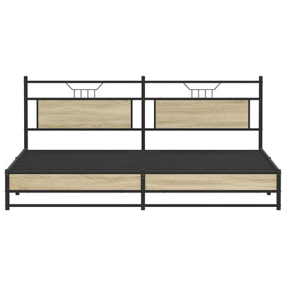 Bedframe zonder matras metaal sonoma eikenkleurig 193x203 cm