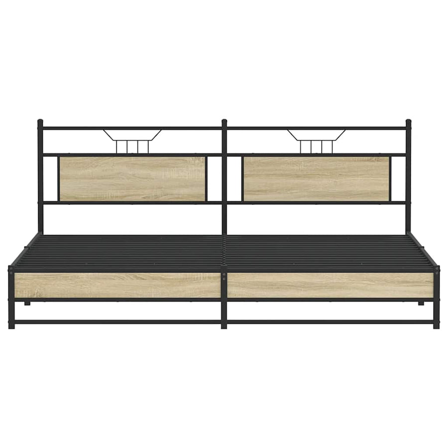 Bedframe zonder matras metaal sonoma eikenkleurig 193x203 cm