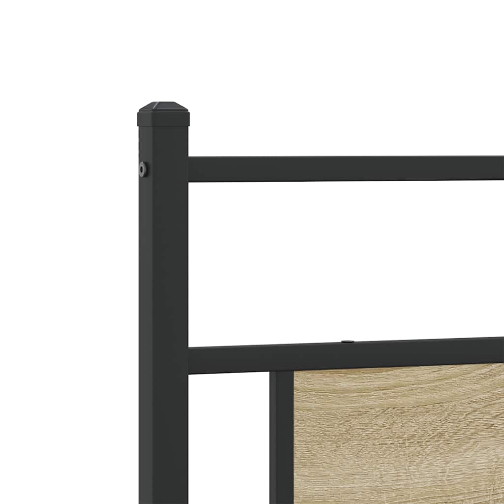 Bedframe zonder matras metaal sonoma eikenkleurig 193x203 cm