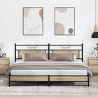 Bed frame without mattress metal Sonoma oak-colored 193x201 cm