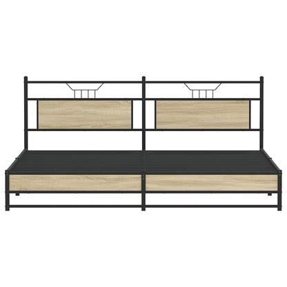Bedframe zonder matras metaal sonoma eikenkleur 200x200 cm