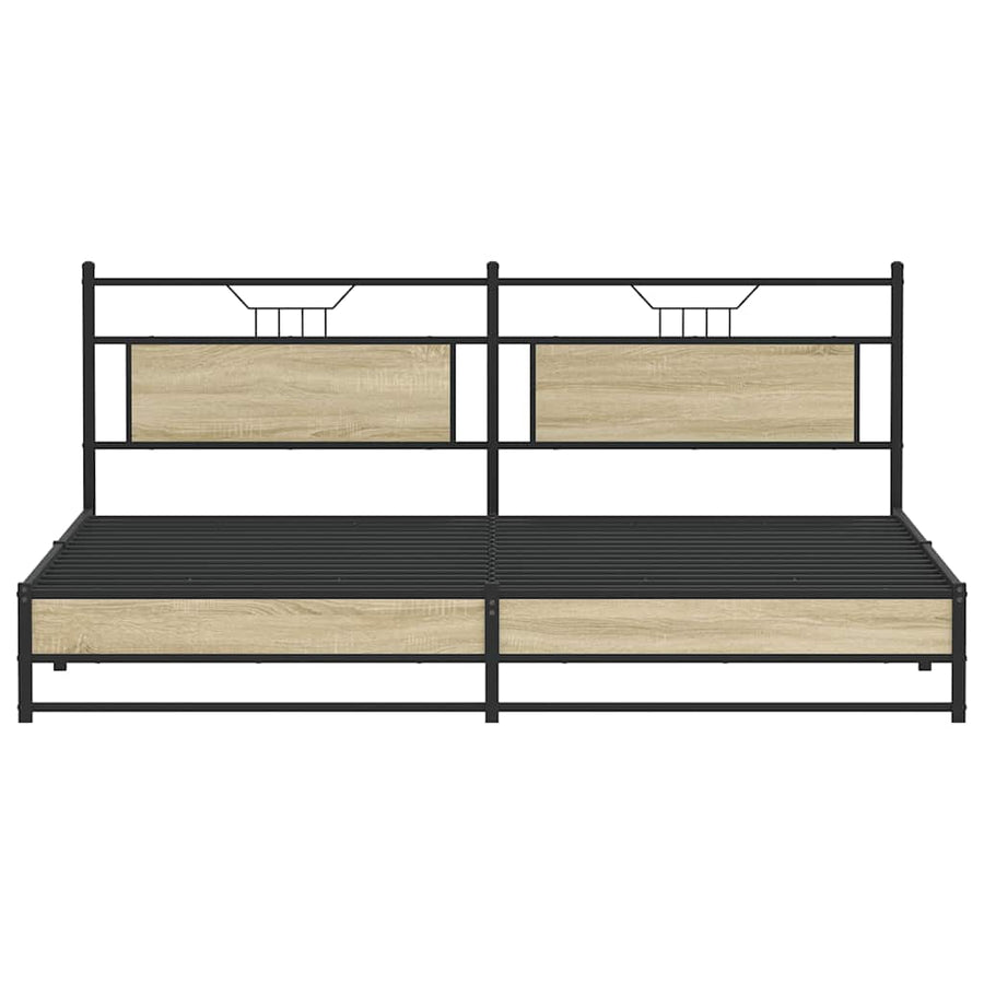 Bedframe zonder matras metaal sonoma eikenkleur 200x200 cm