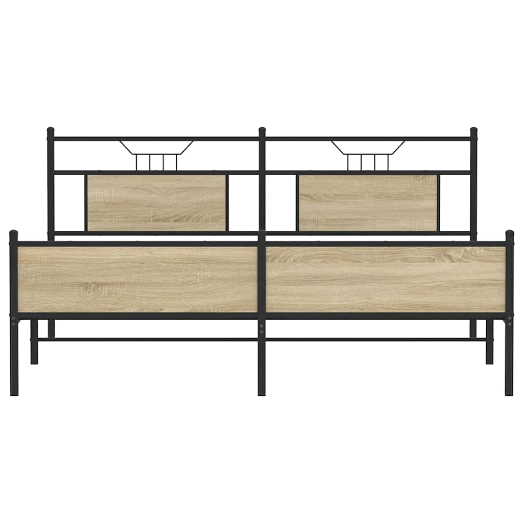 Bedframe zonder matras metaal sonoma eikenkleurig 160x200 cm