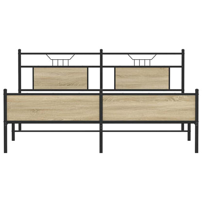 Bedframe zonder matras metaal sonoma eikenkleurig 160x200 cm
