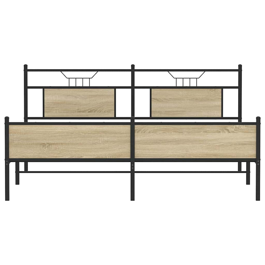 Bedframe zonder matras metaal sonoma eikenkleurig 160x200 cm