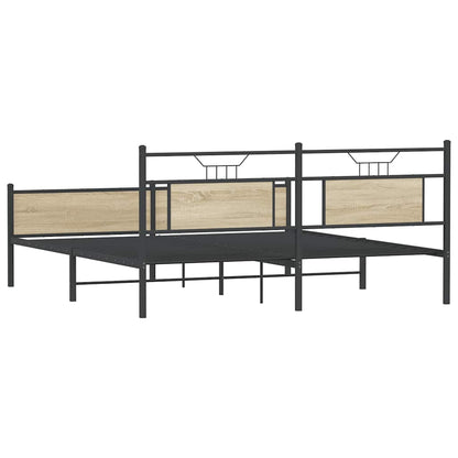 Bedframe zonder matras metaal sonoma eikenkleurig 160x200 cm