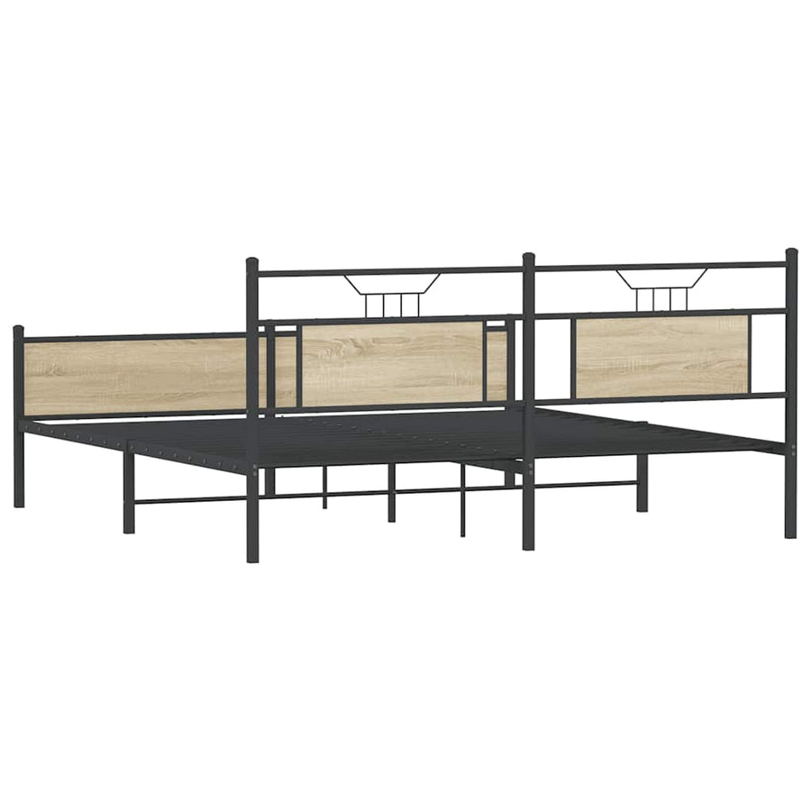 Bedframe zonder matras metaal sonoma eikenkleurig 160x200 cm