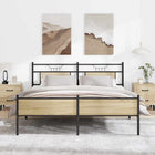 Bed frame without mattress metal Sonoma oak-colored 160x200 cm
