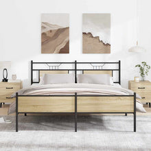 Bedframe zonder matras metaal sonoma eikenkleurig 160x200 cm