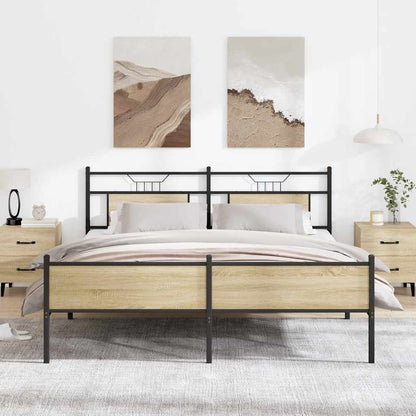 Bedframe zonder matras metaal sonoma eikenkleurig 160x200 cm