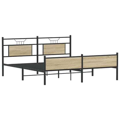 Bedframe zonder matras metaal sonoma eikenkleurig 180x200 cm