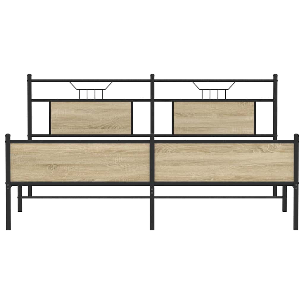 Bedframe zonder matras metaal sonoma eikenkleurig 180x200 cm