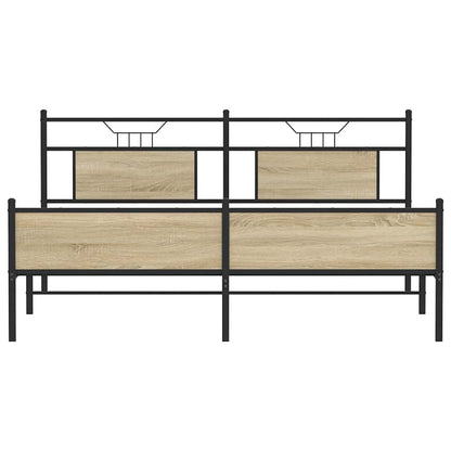 Bedframe zonder matras metaal sonoma eikenkleurig 180x200 cm